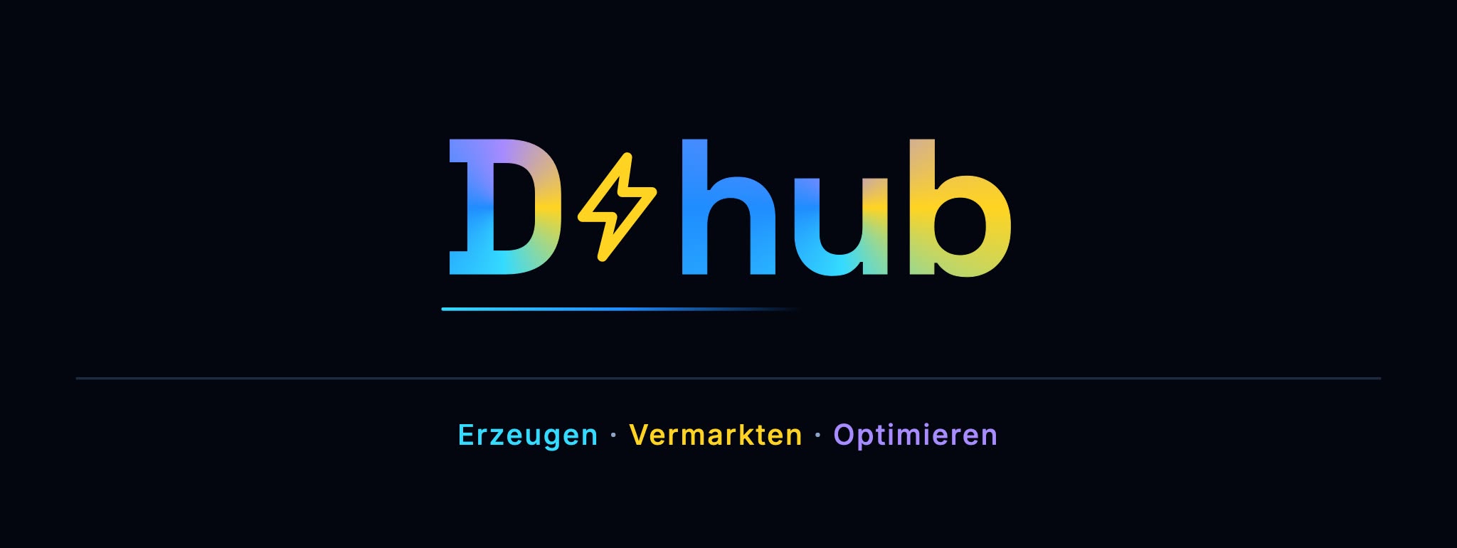 DVhub — Erzeugen · Vermarkten · Optimieren